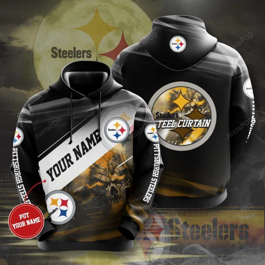 Personalized Pittsburgh Steelers Football Team Nfl Custom Name 3d All Over Print Hoodie-trungten-q2uko