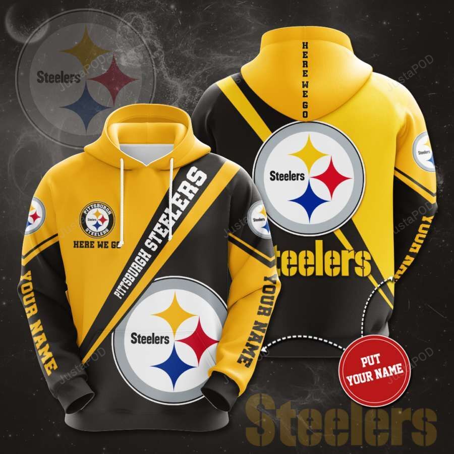 Personalized Pittsburgh Steelers Football Team Nfl Custom Name 3d All Over Print Hoodie