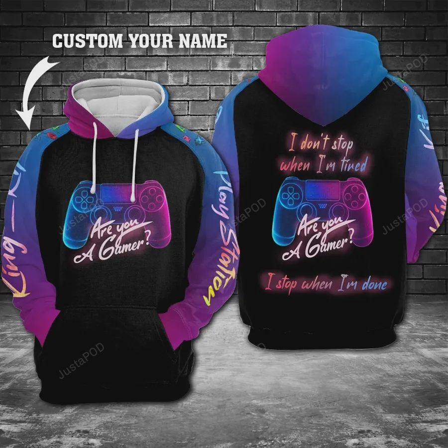 Personalized Playstation- Are You A Gamer Custom Name 3d All Over Print Hoodie Zip-up Hoodie