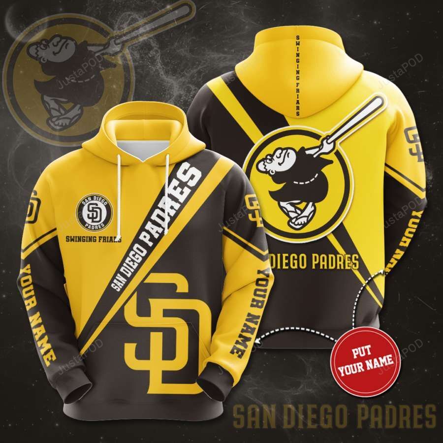 Personalized San Diego Padres Baseball Team Mlb Custom Name 3d All Over Print Hoodie