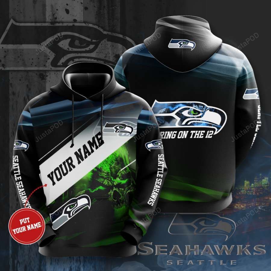 Personalized Seattle Seahawks Custom Name 3d All Over Print Hoodie-trungten-qdldo