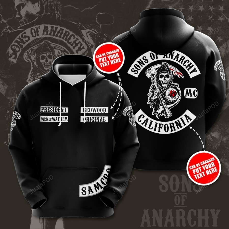 Personalized Sons Of Anarchy Custom Text 3d All Over Print Hoodie