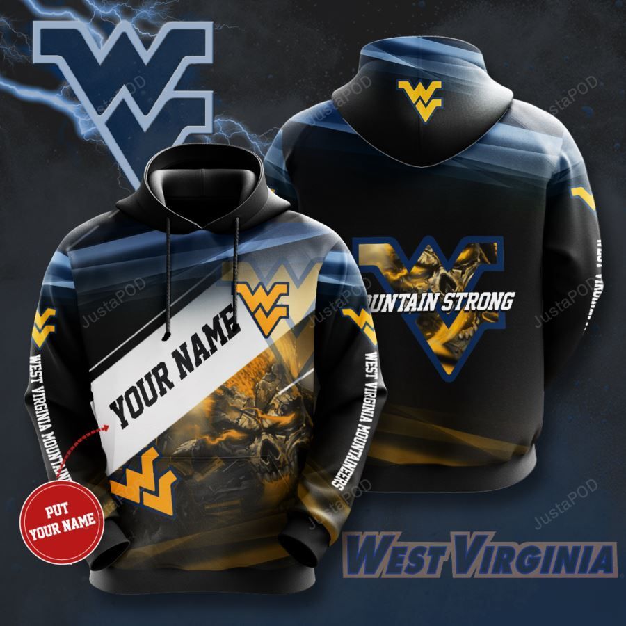 Personalized West Virginia Mountaineers Custom Name 3d All Over Print Hoodie