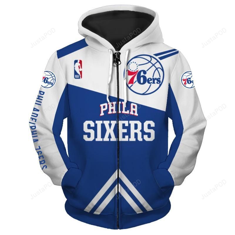 Philadelphia 76ers 3d All Over Print Hoodie Zip-up Hoodie