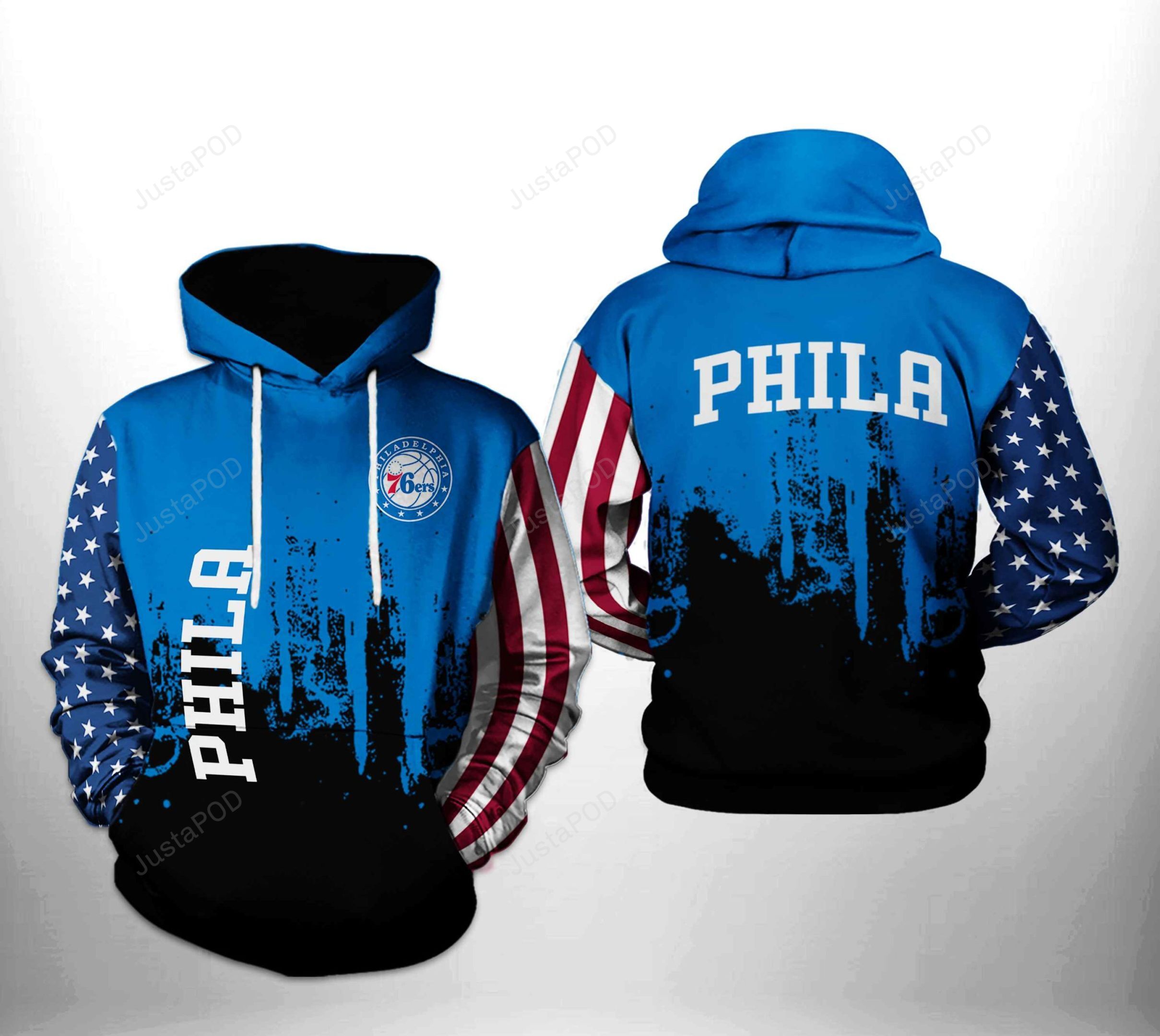 Philadelphia 76ers Nba Team Us 3d All Over Print Hoodie Zip-up Hoodie