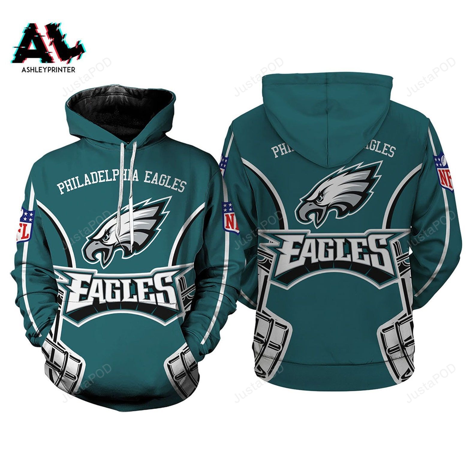 Philadelphia Eagles 3d All Over Print Hoodie Zip-up Hoodie-trungten-79ijx