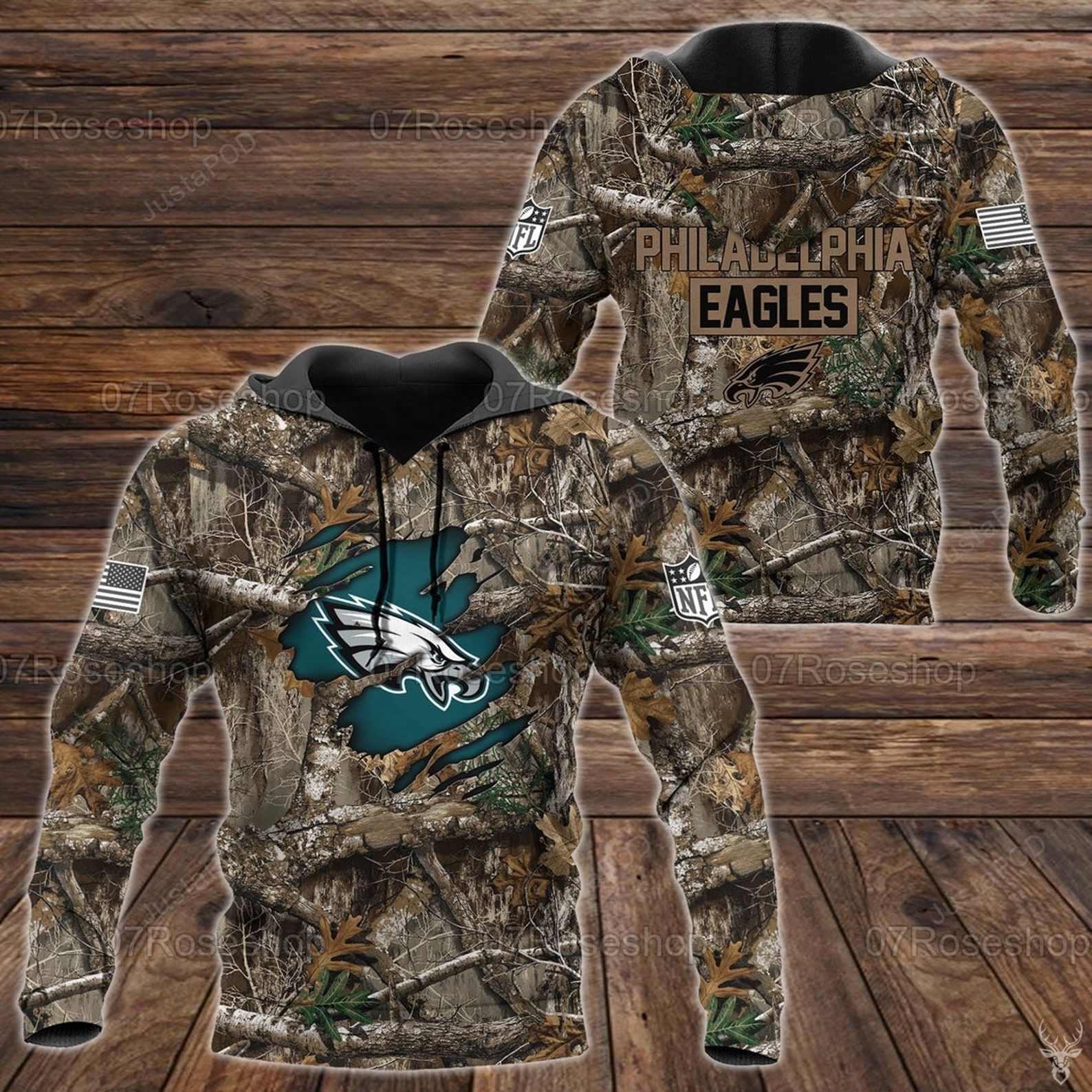 Philadelphia Eagles 3d All Over Print Hoodie Zip-up Hoodie-trungten-a7u8h