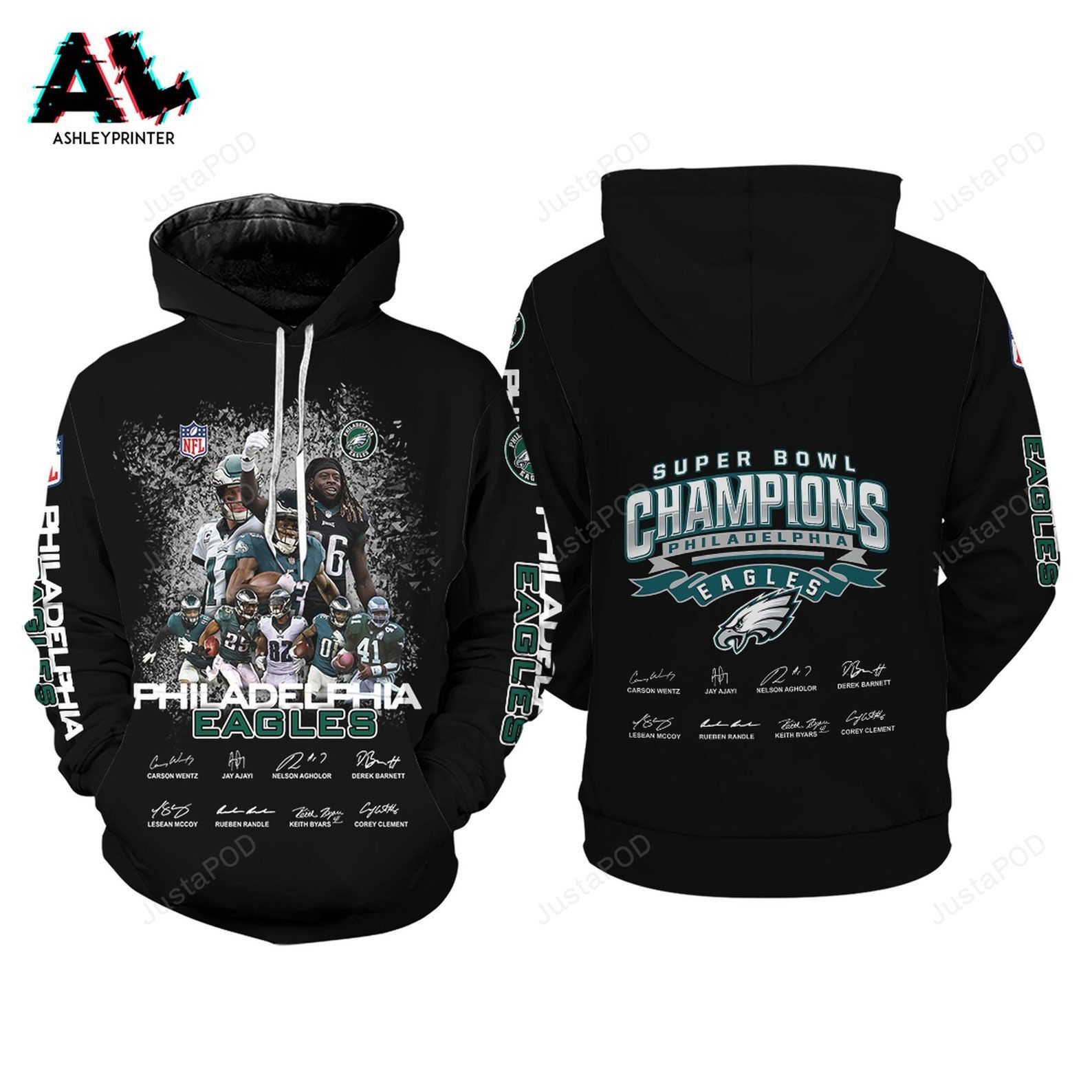 Philadelphia Eagles 3d All Over Print Hoodie Zip-up Hoodie-trungten-bi9k9