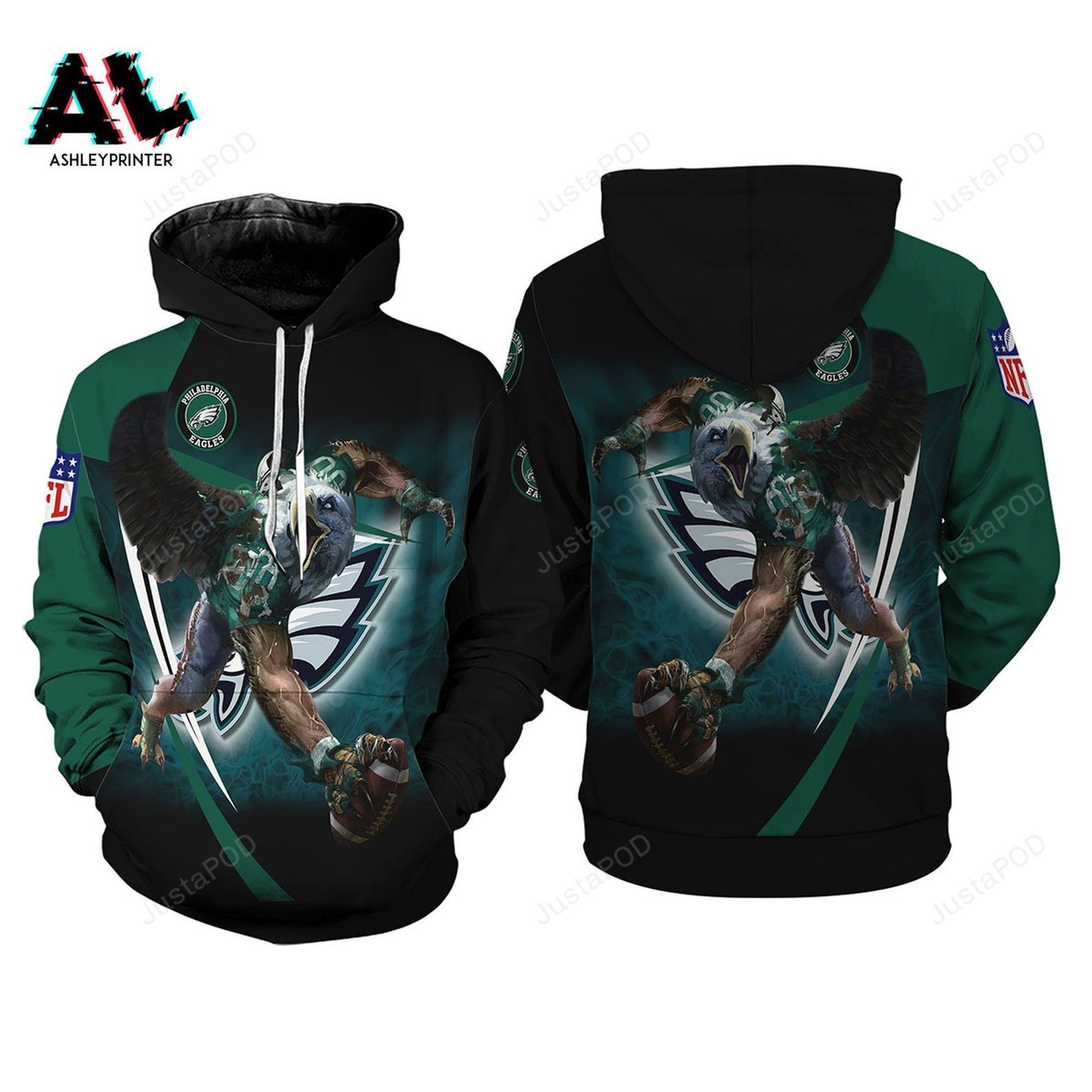 Philadelphia Eagles 3d All Over Print Hoodie Zip-up Hoodie-trungten-ufd3b