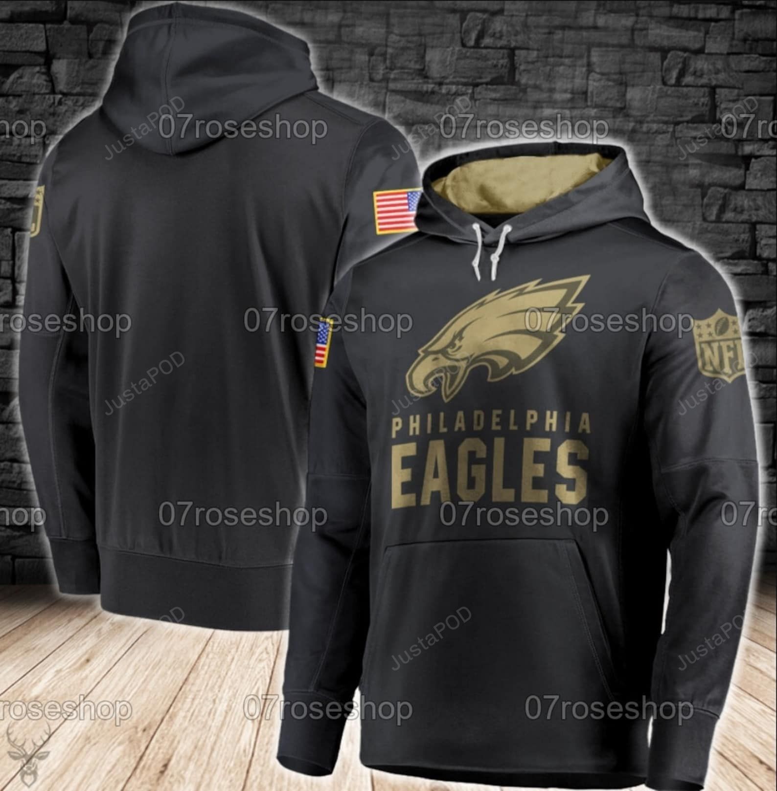 Philadelphia Eagles Golden 3d All Over Print Hoodie Zip-up Hoodie