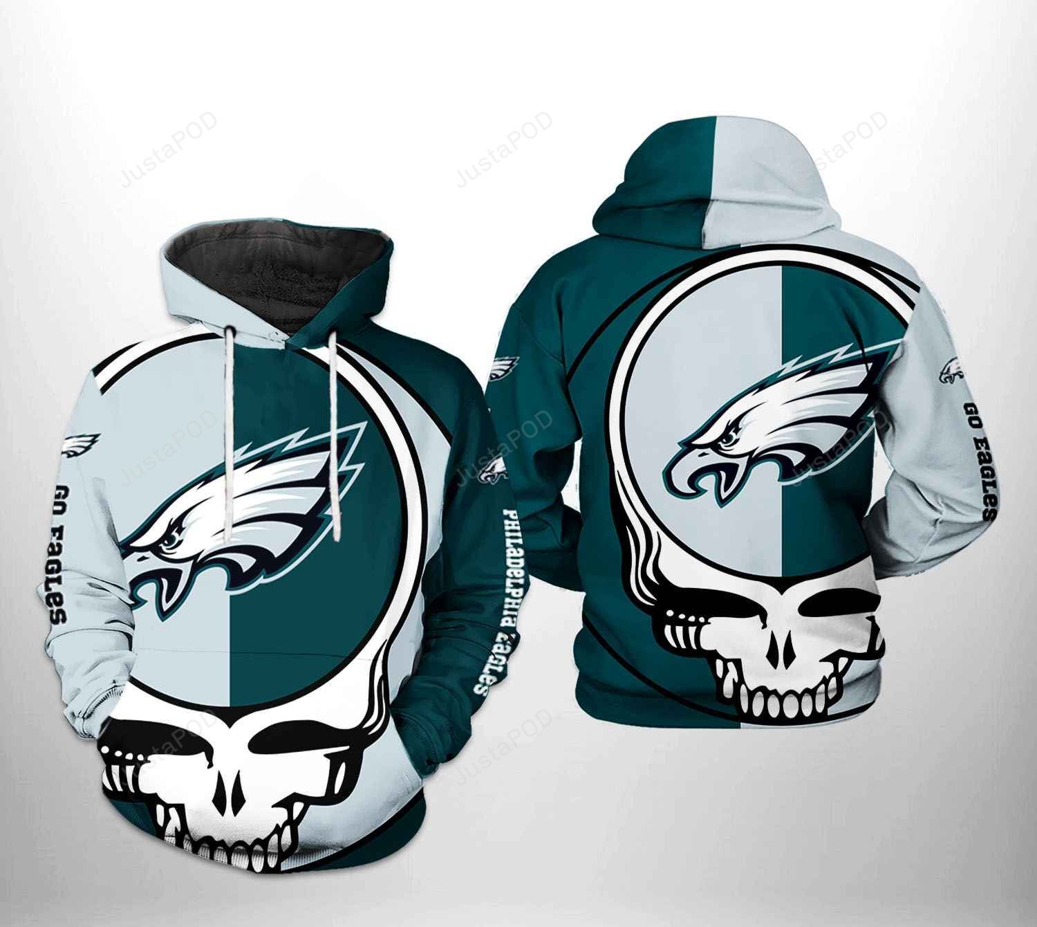 Philadelphia Eagles Nfl Grateful Dead 3d All Over Print Hoodie Zip-up Hoodie