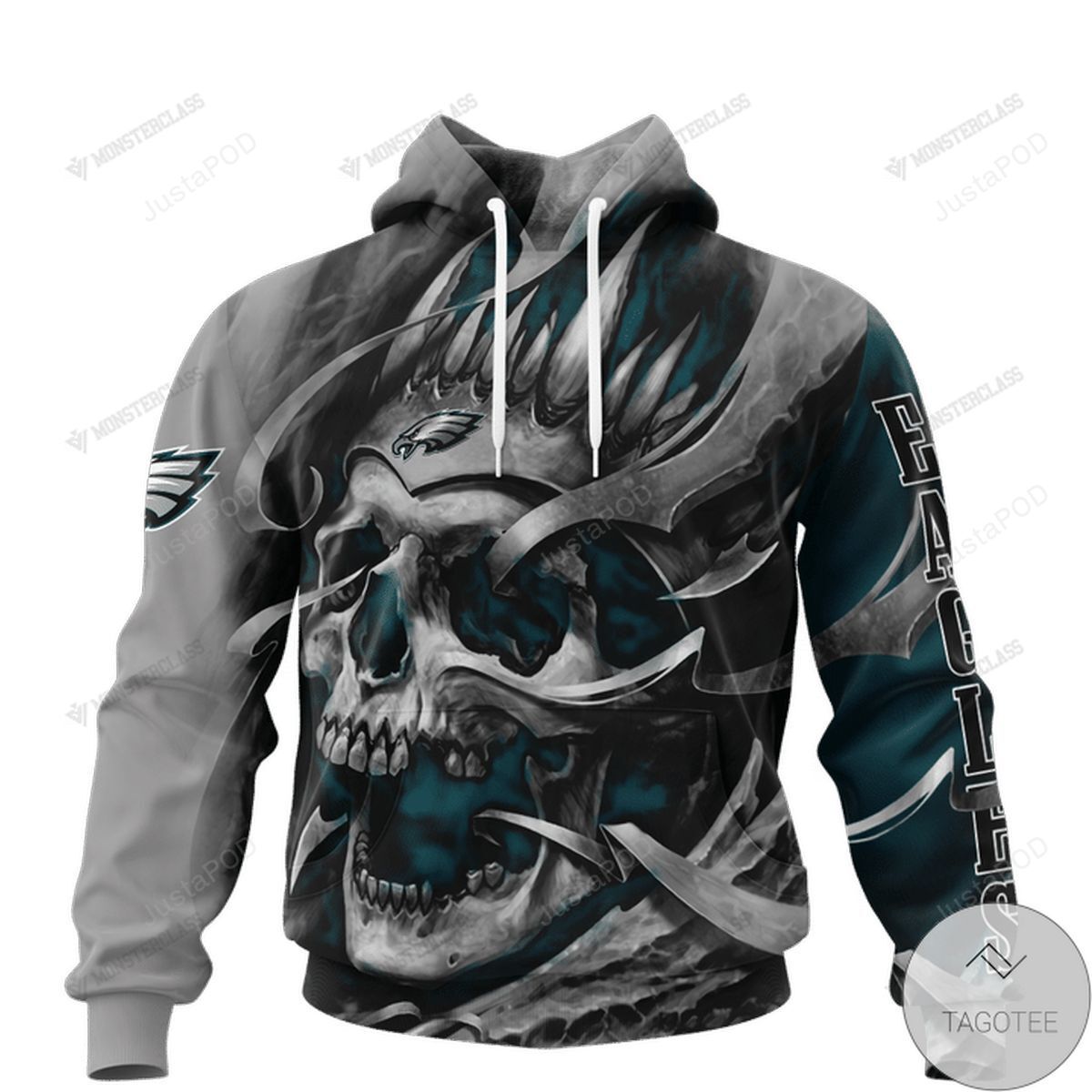 Philadelphia Eagles Skull 3d All Over Print Hoodie Zip-up Hoodie