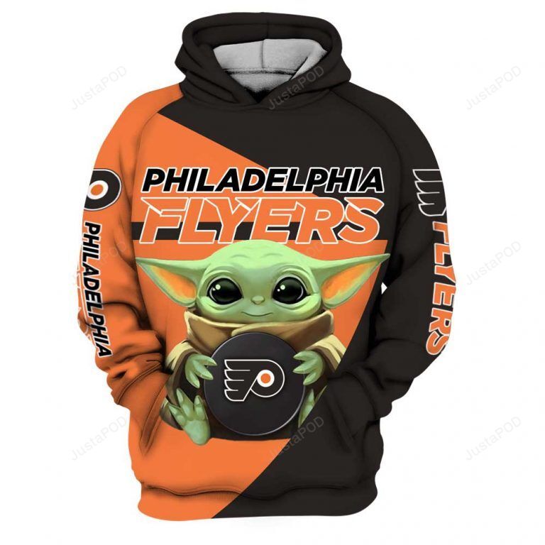 Philadelphia Flyers Baby Yoda 3d Hoodie