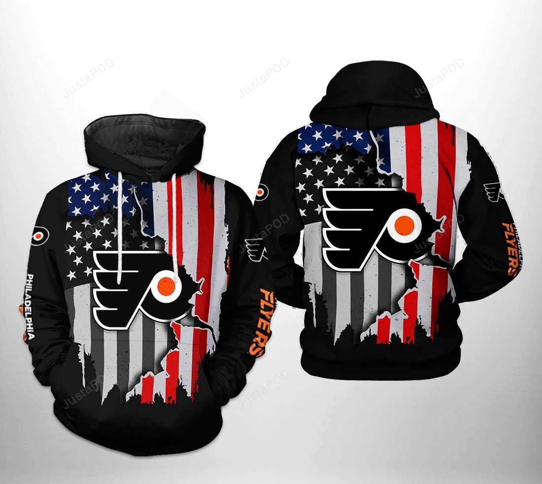 Philadelphia Flyers Nhl Us Flag Team 3d All Over Print Hoodie Zip-up Hoodie