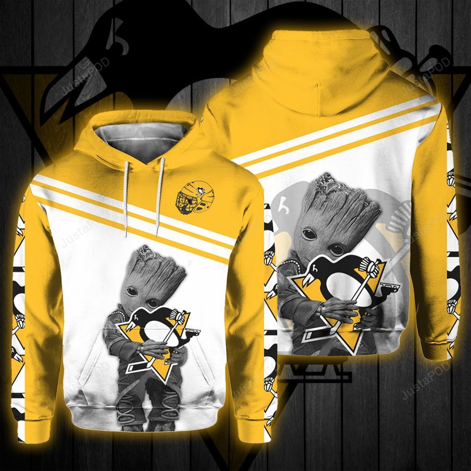 Pittsburgh Penguins And Groot 3d Hoodie