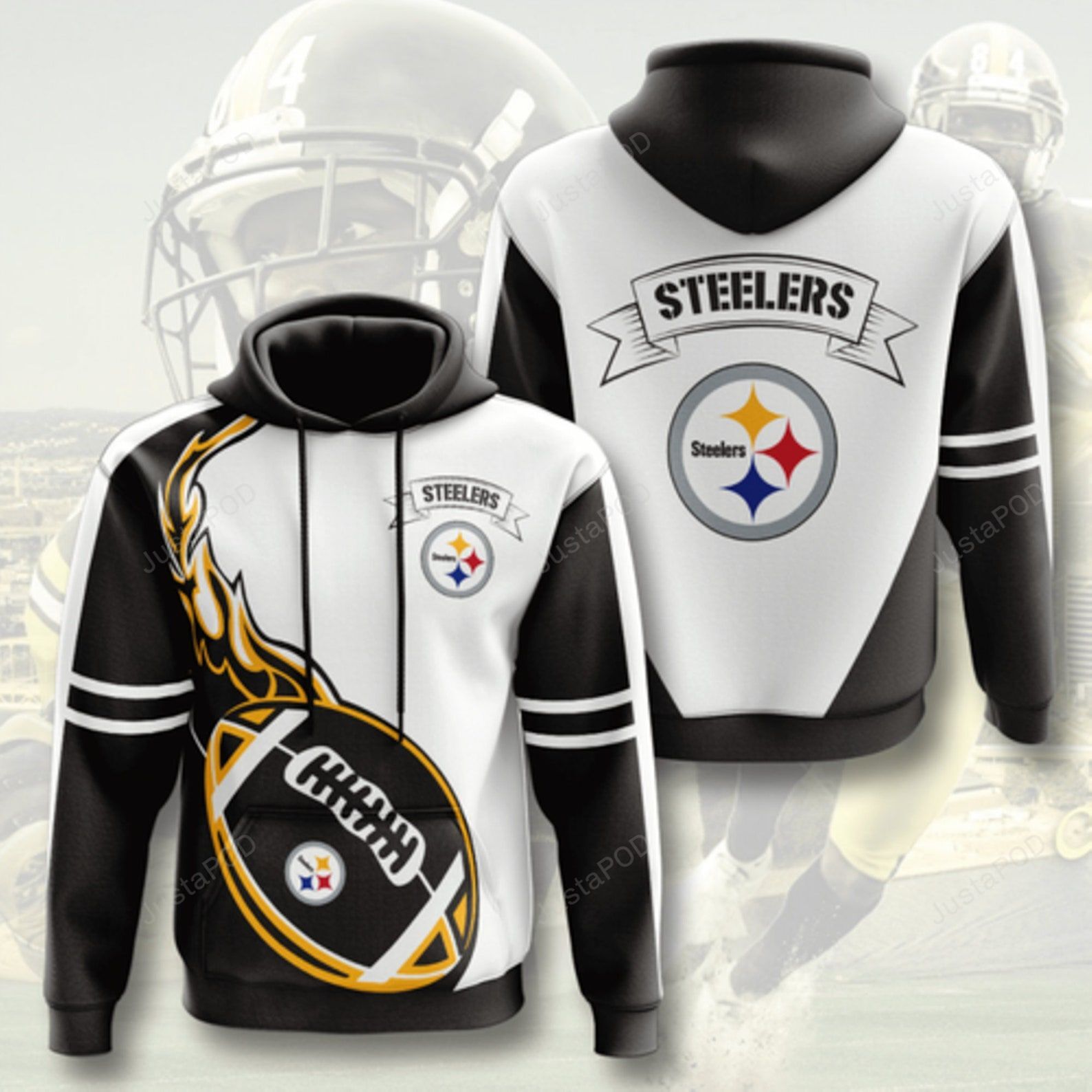 Pittsburgh Steelers 3d All Over Print Hoodie Zip-up Hoodie-trungten-6x4jg