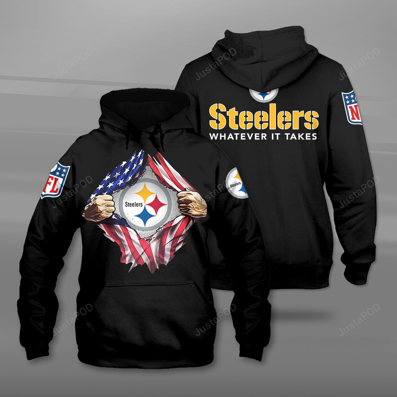 Pittsburgh Steelers 3d All Over Print Hoodie Zip-up Hoodie-trungten-y9fgd