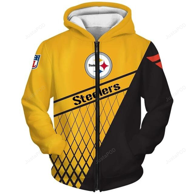 Pittsburgh Steelers 3d All Over Printed Hoodie Zip- Up Hoodie