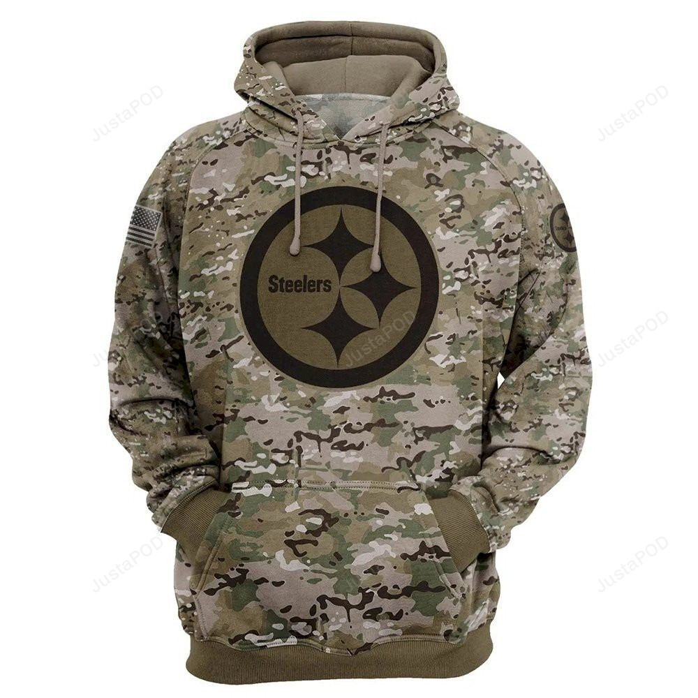 Pittsburgh Steelers Camourflage 3d All Over Printed Hoodie Zip- Up Hoodie