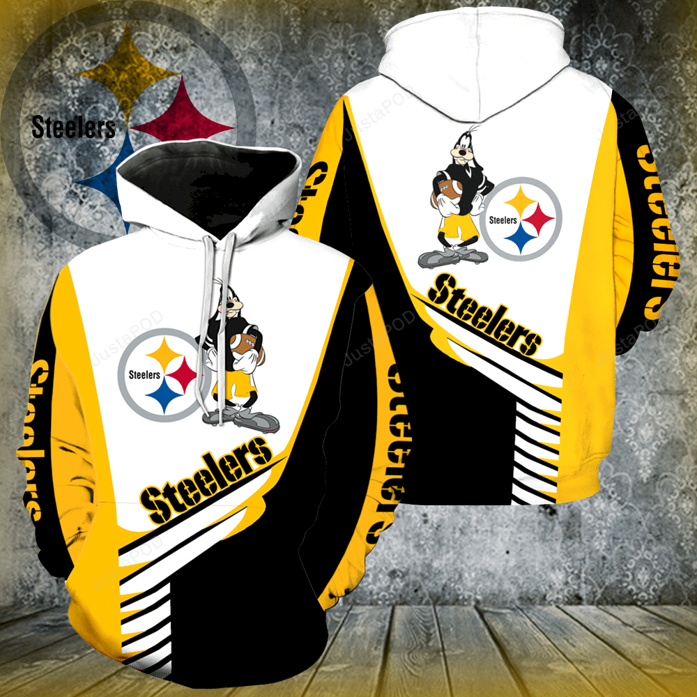 Pittsburgh Steelers Goofy 3d All Over Printed Hoodie Zip- Up Hoodie