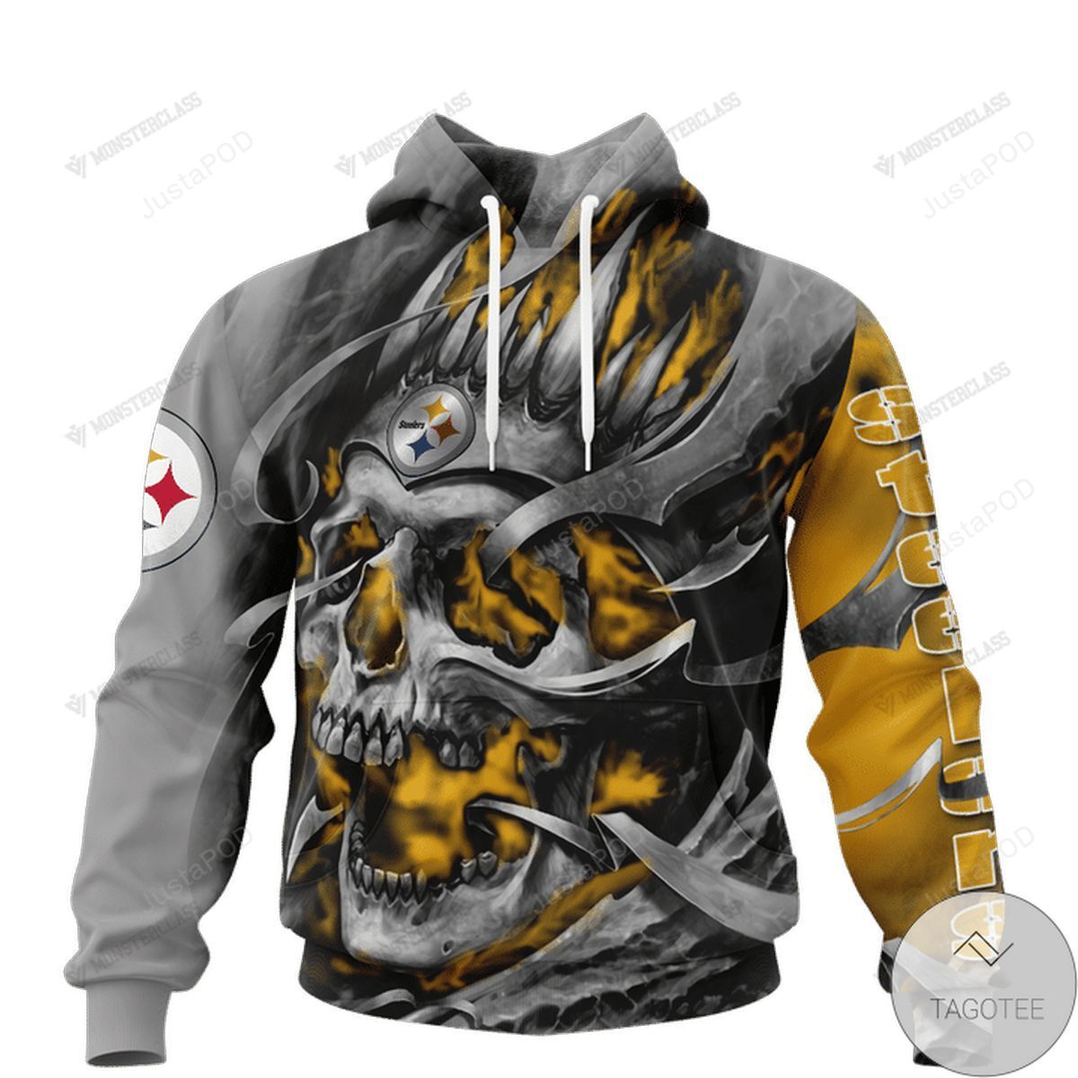 Pittsburgh Steelers Skull 3d All Over Print Hoodie Zip-up Hoodie-trungten-qrnph