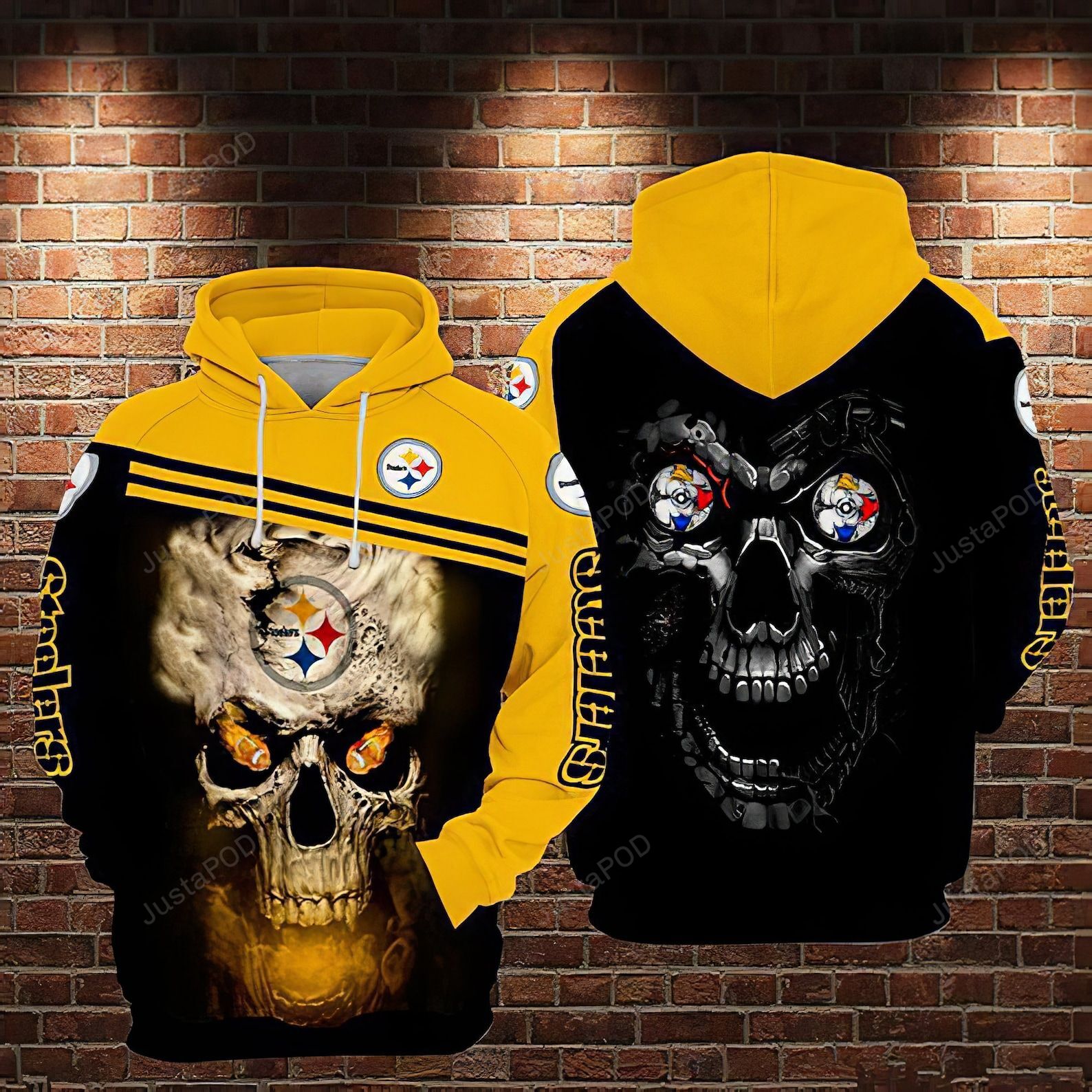 Pittsburgh Steelers Skull 3d All Over Print Hoodie Zip-up Hoodie-trungten-zkboz