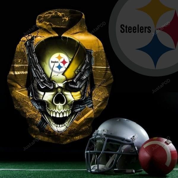 Pittsburgh Steelers Skull 3d All Over Print Hoodie Zip-up Hoodie