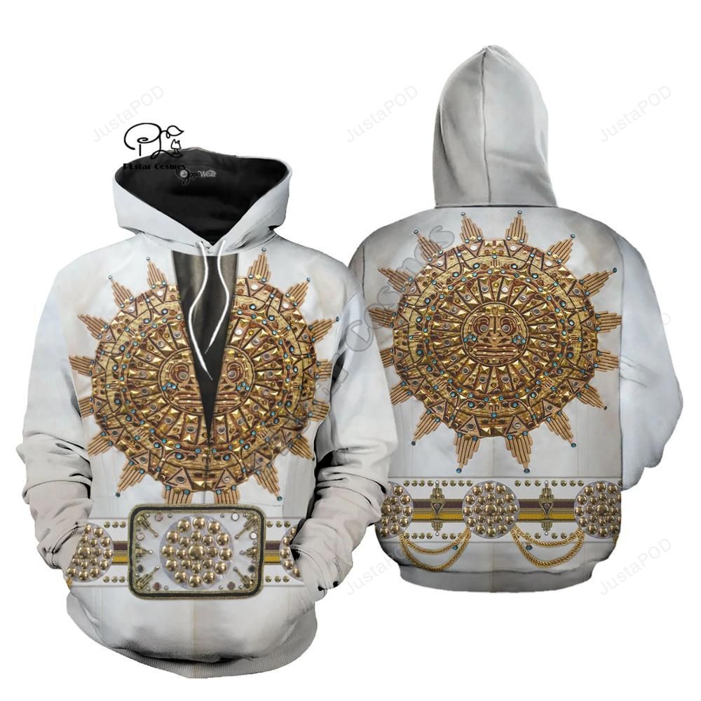 Plstar Cosmos Elvis 3d All Print Hoodie Zip- Up Hoodie