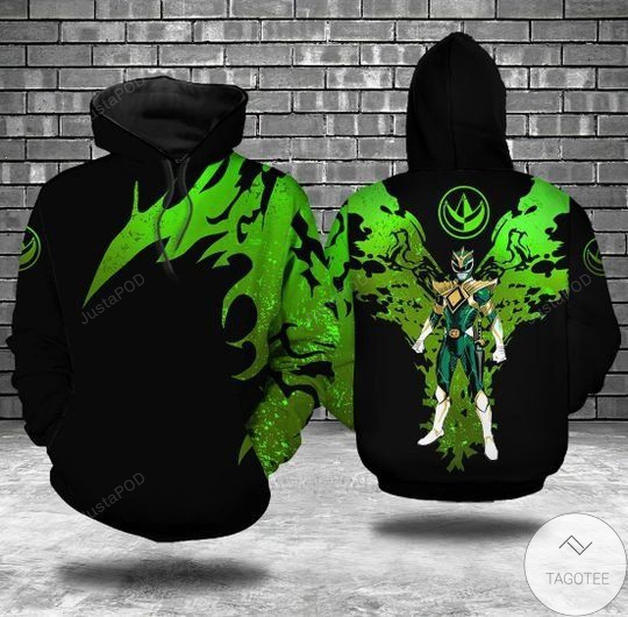 Power Rangers Green 3d All Over Print Hoodie Zip-up Hoodie