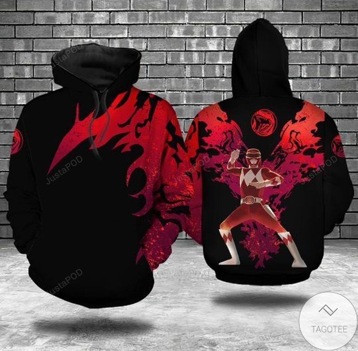 Power Rangers Red 3d All Over Print Hoodie Zip-up Hoodie