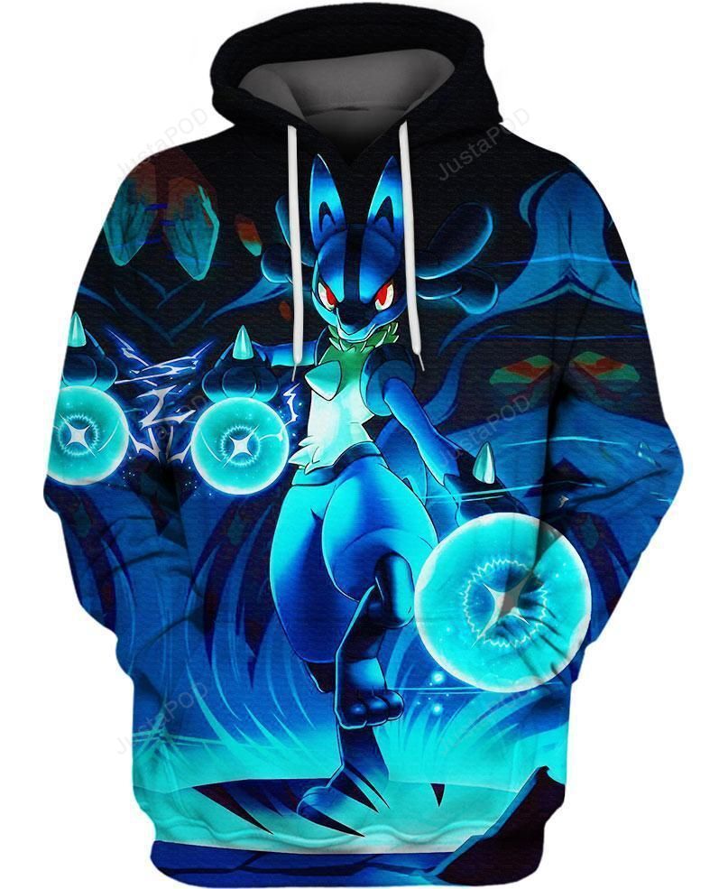 Powerful Lucario 3d Hoodie For Men Women All Over 3d Printed Hoodie Pullover Sweatshirt