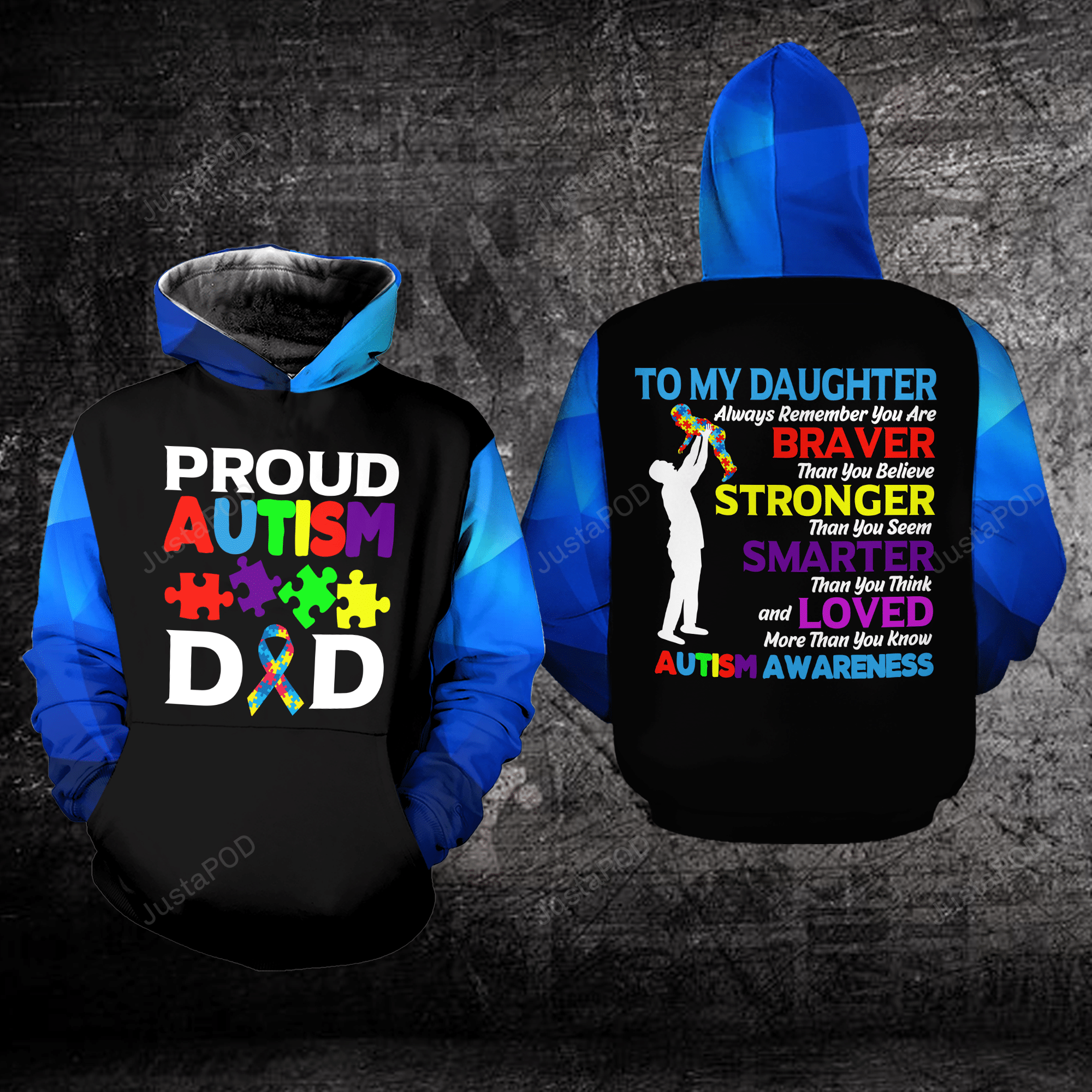 Proud Autism Dad To My Daughter 3d All Print Hoodie Zip- Up Hoodie