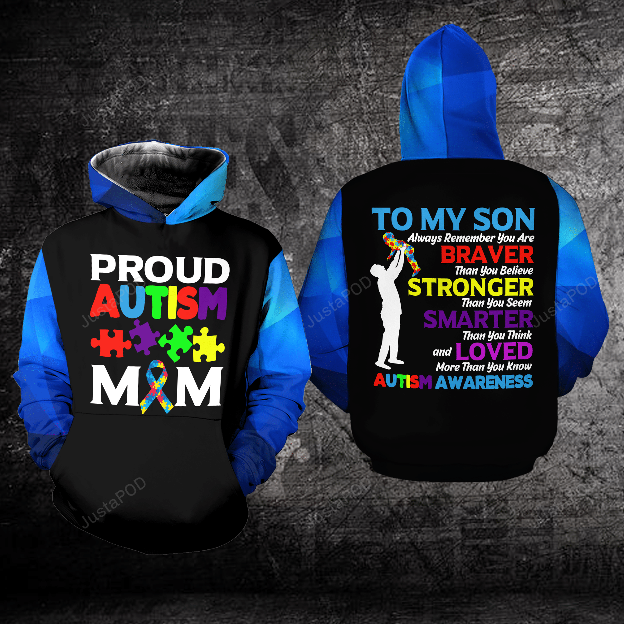 Proud Autism Mom To My Son 3d All Print Hoodie Zip- Up Hoodie