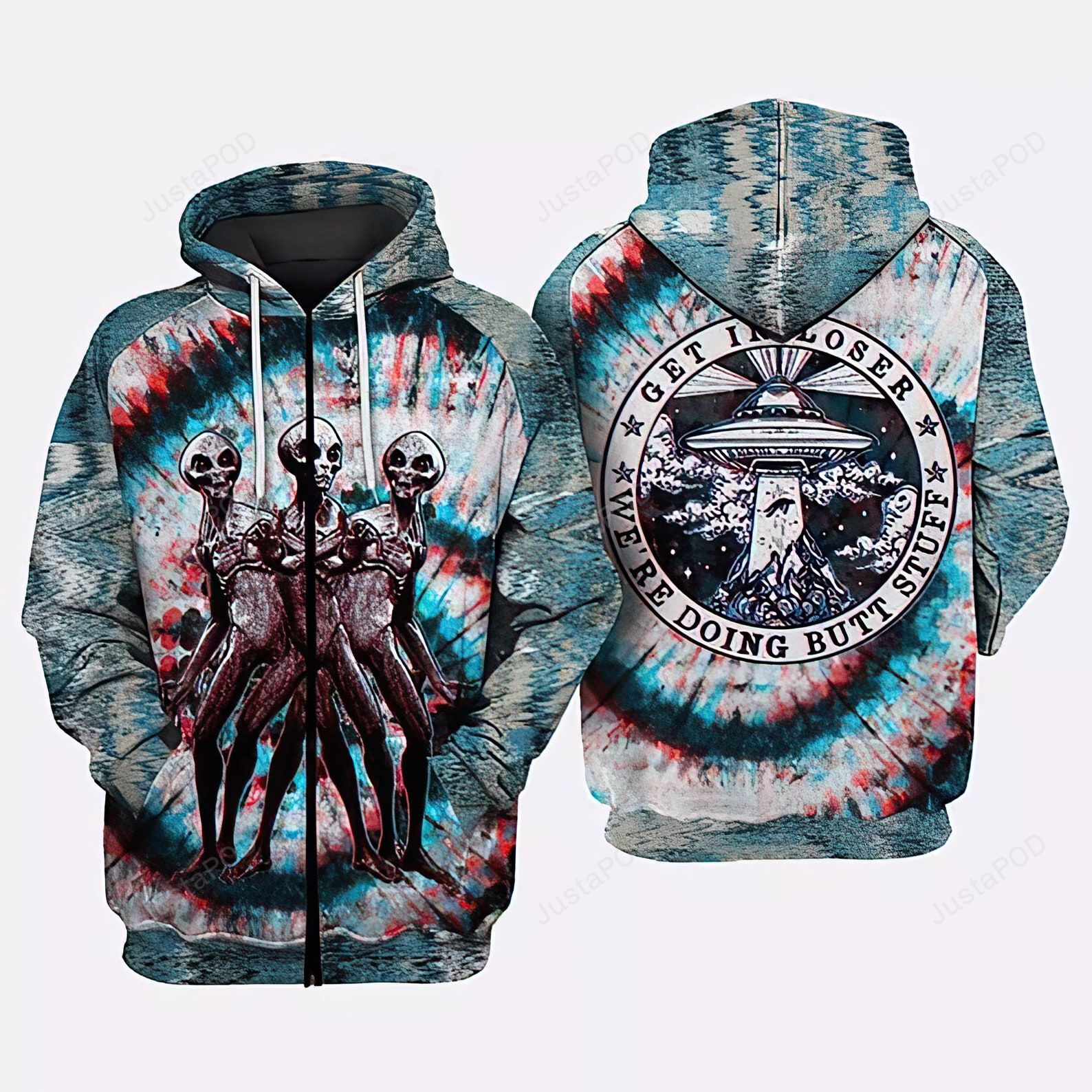 Psychedelic Alien Were Doing Butt Stuff 3d All Over Print Hoodie Zip-up Hoodie