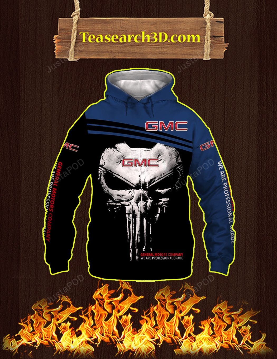 Punisher Skull Gmc 3d All Over Print Hoodie Zip-up Hoodie