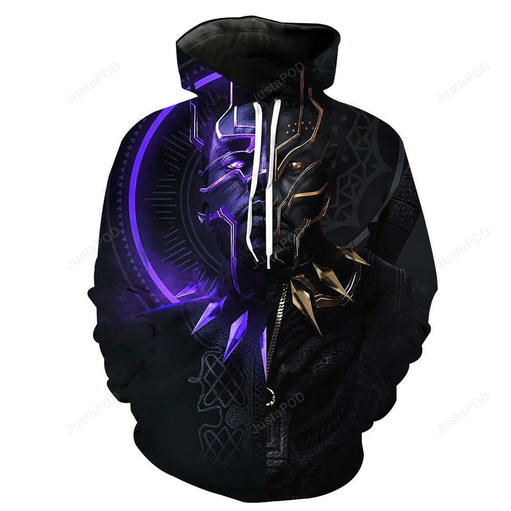 Purple Black Panther 3d All Over Print Hoodie Zip-up Hoodie