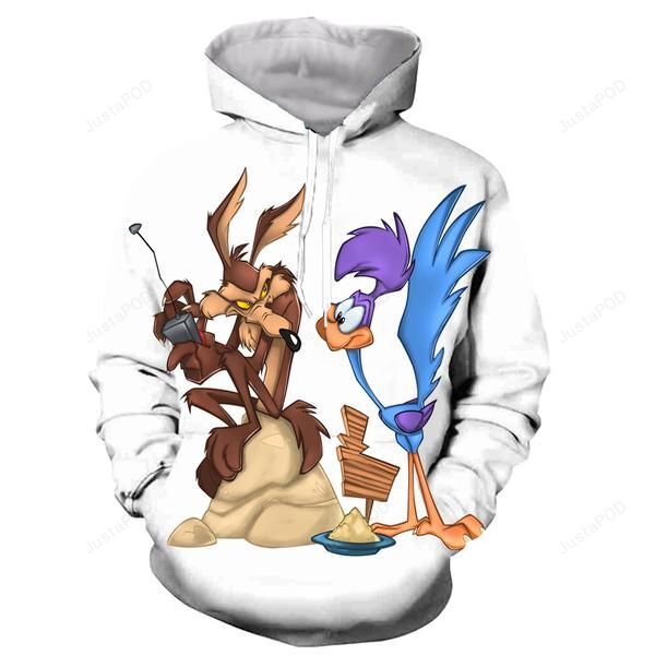 Road Runner Wile E Coyote 3d All Over Printed Hoodie Zip- Up Hoodie