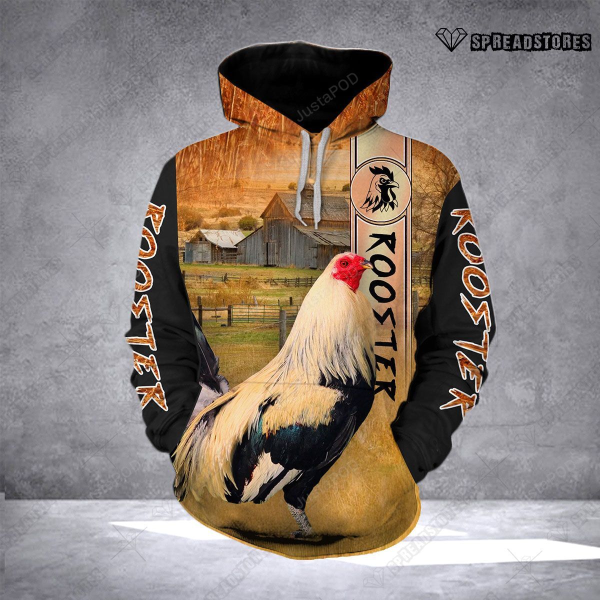 Rooster Ranch Grass 3d Hoodie-trungten-zba0x