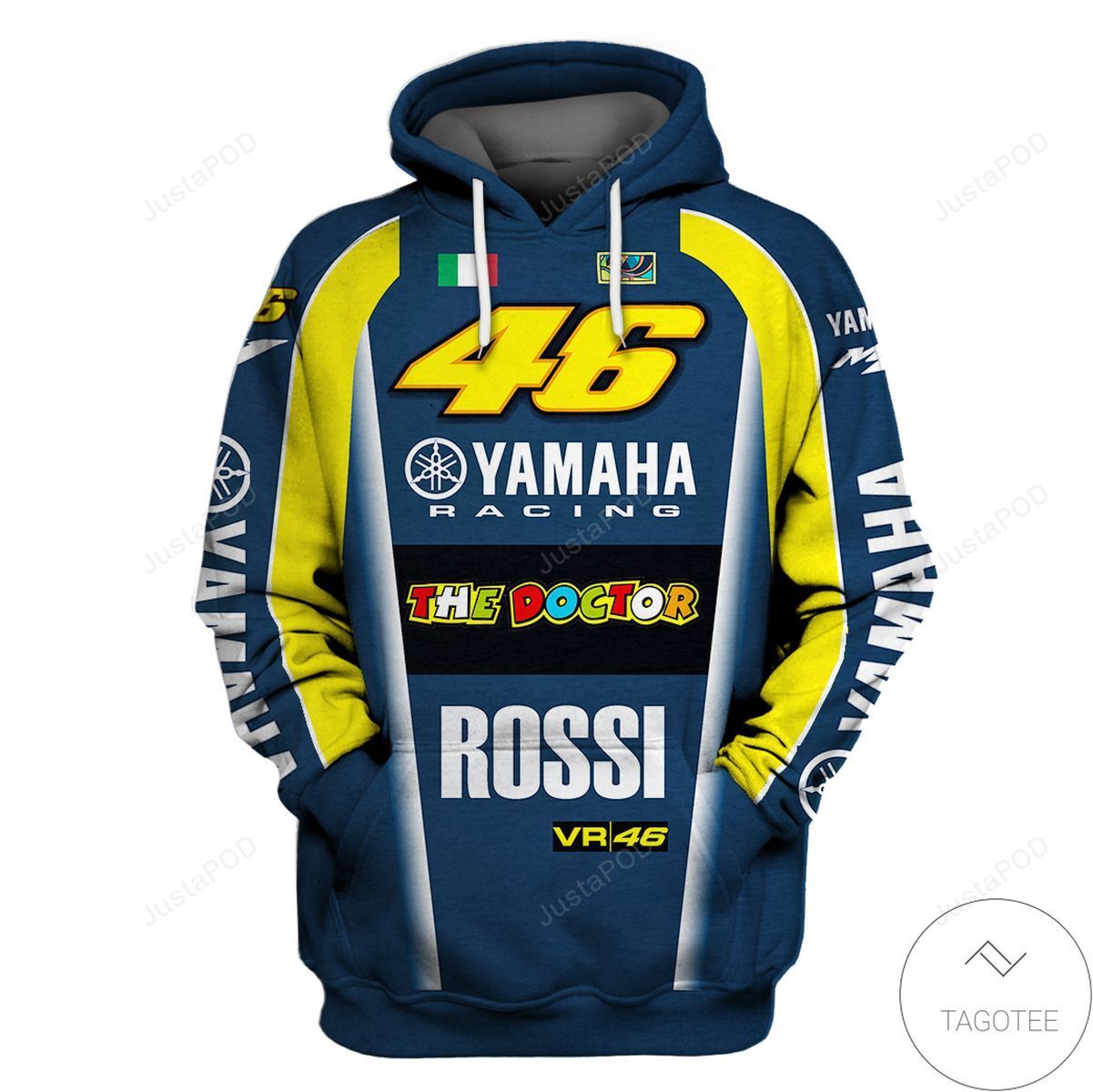 Rossi 45 Yamaha Racing 3d All Over Print Hoodie Zip-up Hoodie