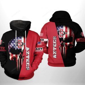 San Diego State Aztecs Ncaa Us Flag Skull 3d All Over Print Hoodie Zip-up Hoodie