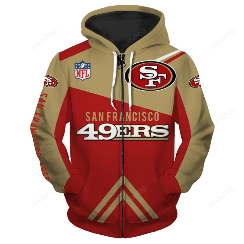 San Francisco 49ers 3d All Over Printed Hoodie Zip- Up Hoodie-trungten-3wqhv