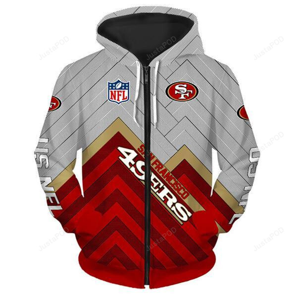 San Francisco 49ers 3d All Over Printed Hoodie Zip- Up Hoodie-trungten-ya8bb