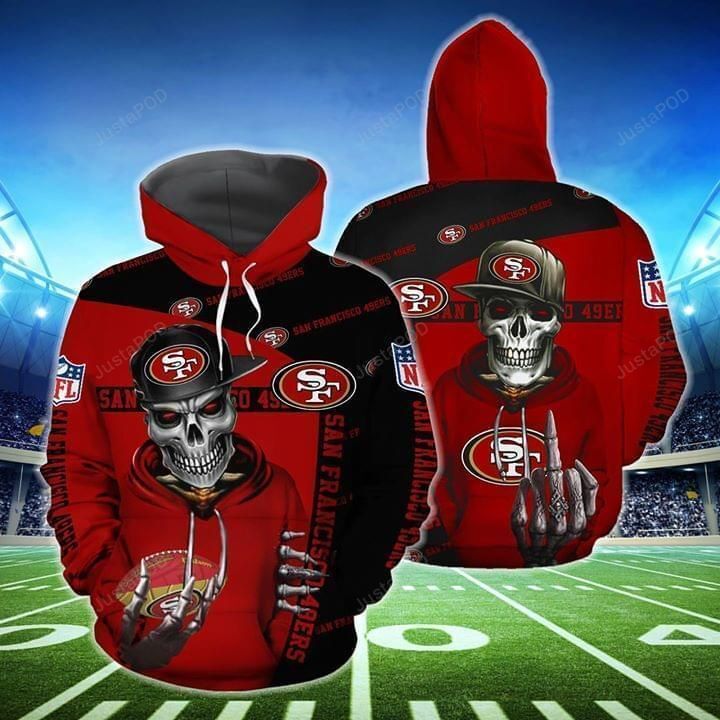 San Francisco 49ers Hiphop Skeleton For Fan 3d All Over Print Hoodie Zip-up Hoodie