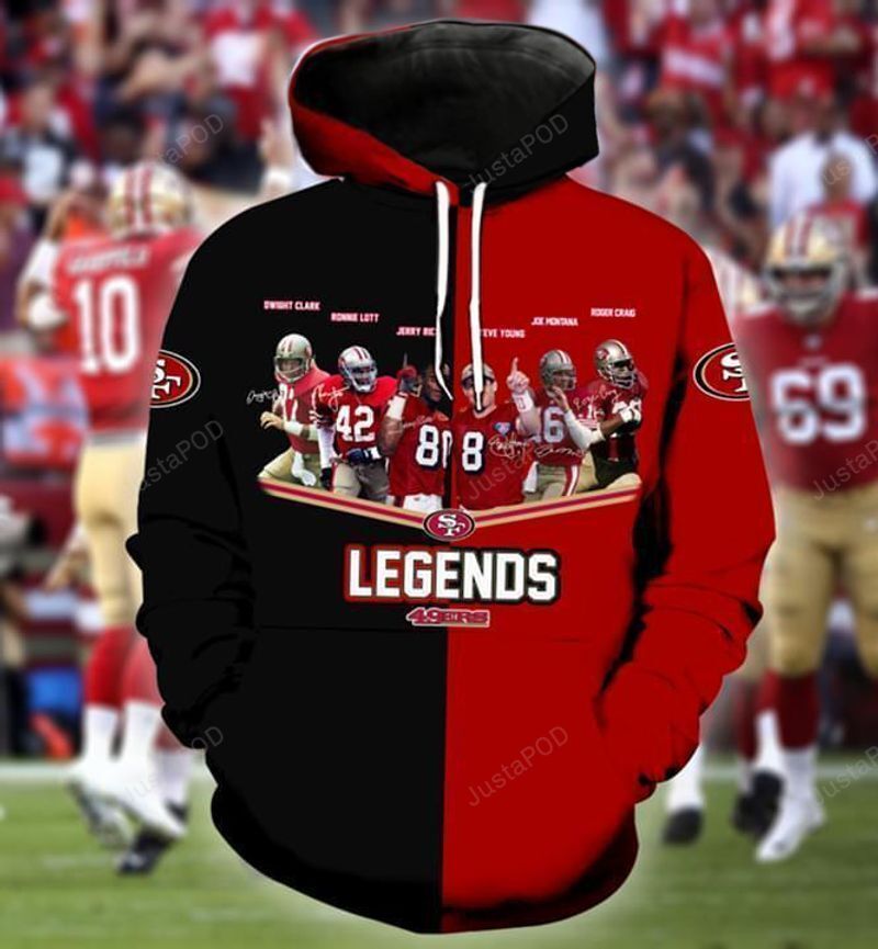 San Francisco 49ers Legends Signed For Fan 3d All Over Print Hoodie Zip-up Hoodie