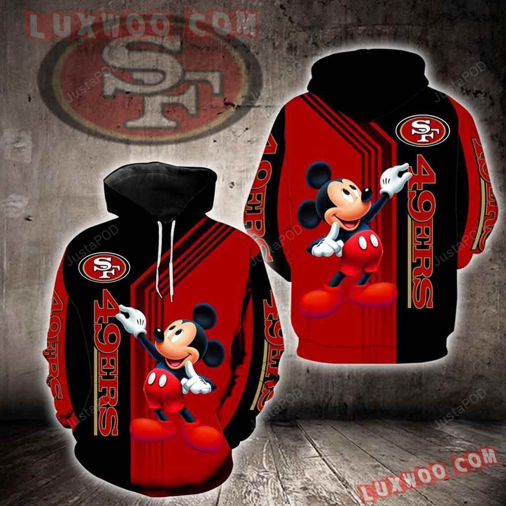 San Francisco 49ers Mickey Mouse 3d All Over Print Hoodie Zip-up Hoodie