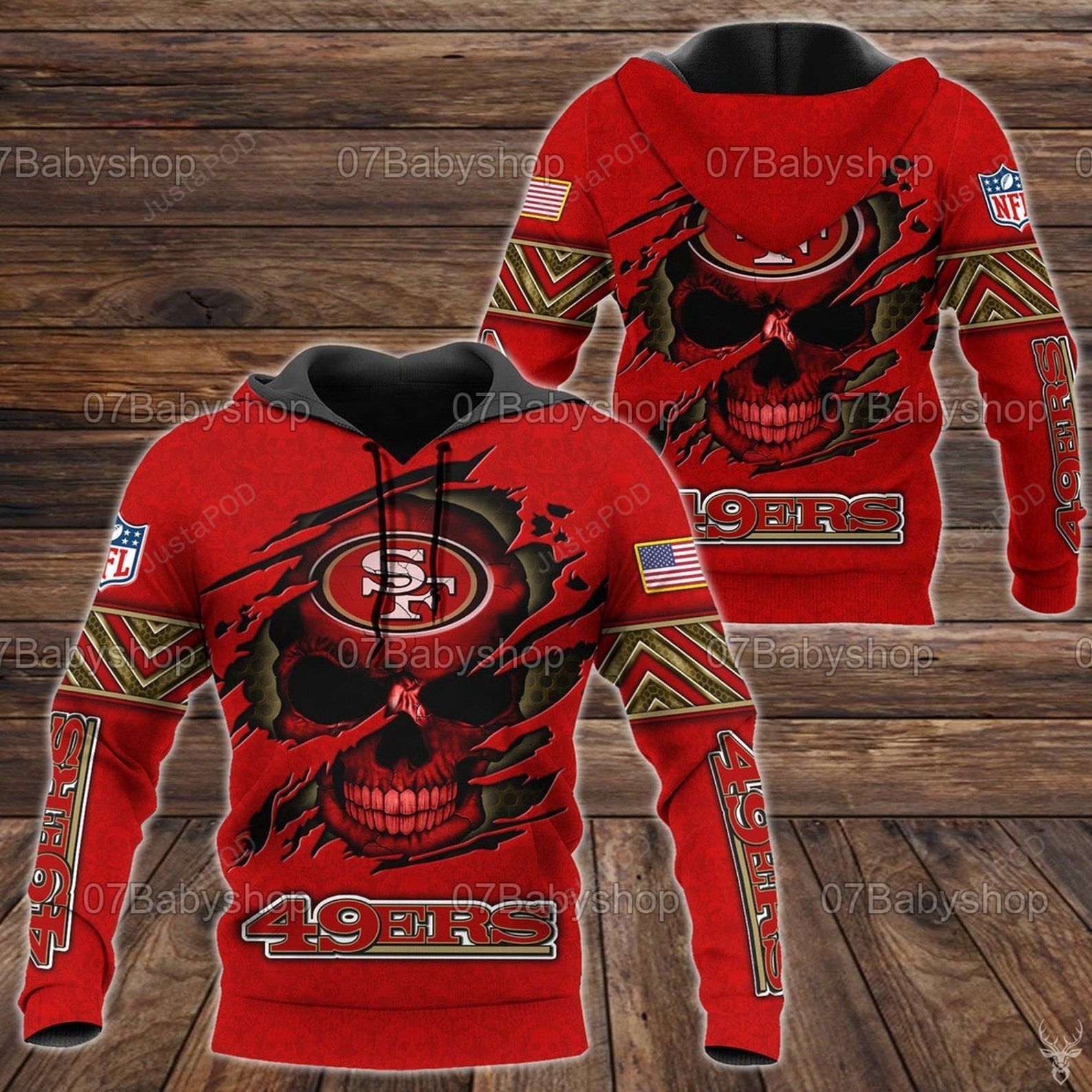 San Francisco 49ers Nfl 3d All Over Print Hoodie Zip-up Hoodie-trungten-fckx4