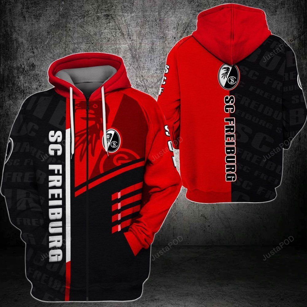 Sc Freiburg 3d All Over Print Hoodie Zip-up Hoodie-trungten-nrrco