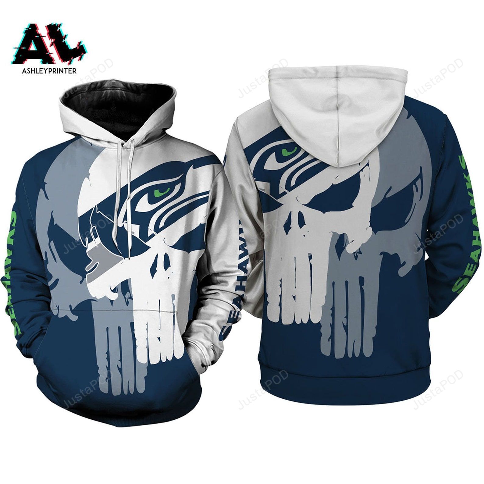 Seattle Seahawks 3d All Over Print Hoodie Zip-up Hoodie-trungten-6c0og