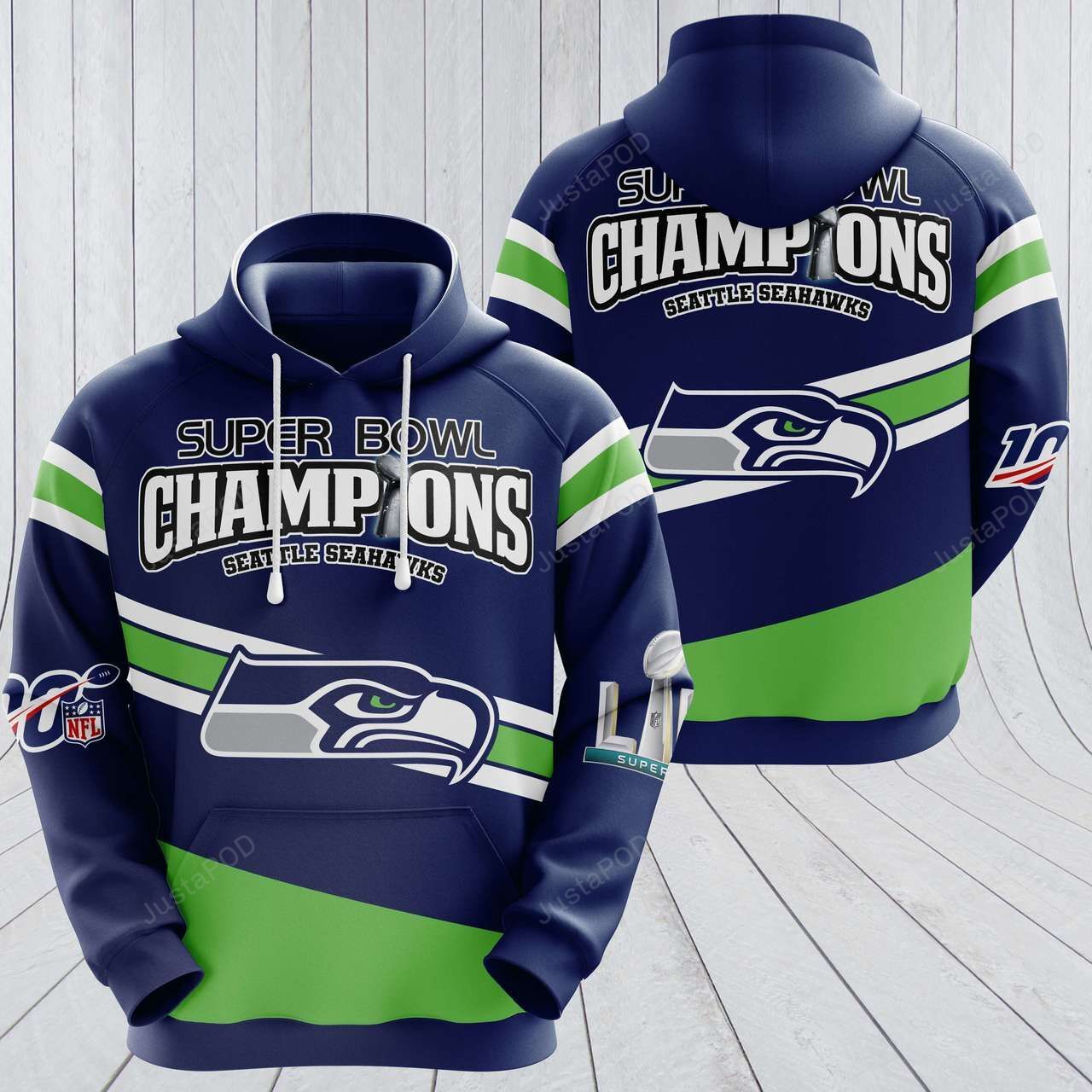 Seattle Seahawks 3d Hoodie 08