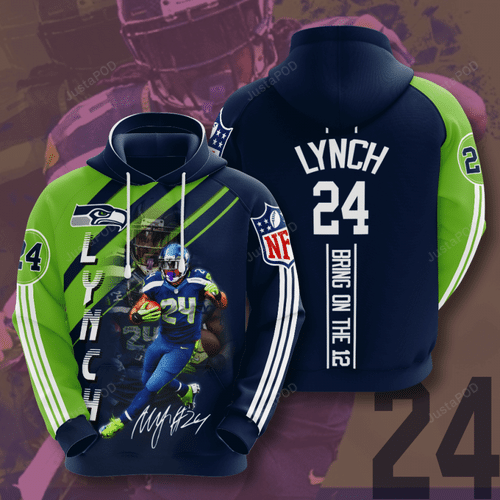 Seattle Seahawks Marshawn Lynch 3d Hoodie For Men For Women All Over Printed Hoodie